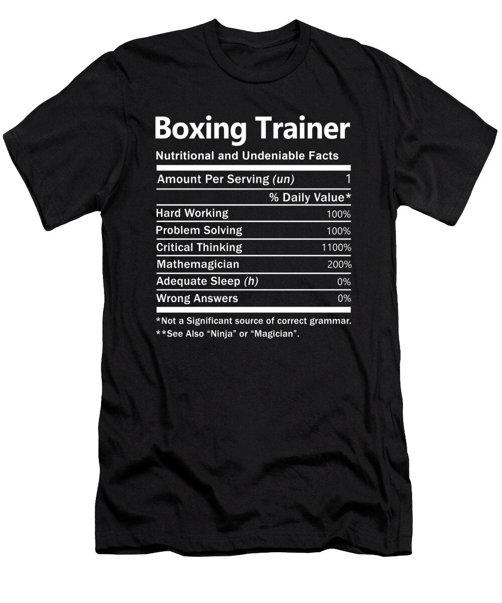 Boxing Trainer Nutrition Factors Gift Item Shi Hu Kang T-Shirt