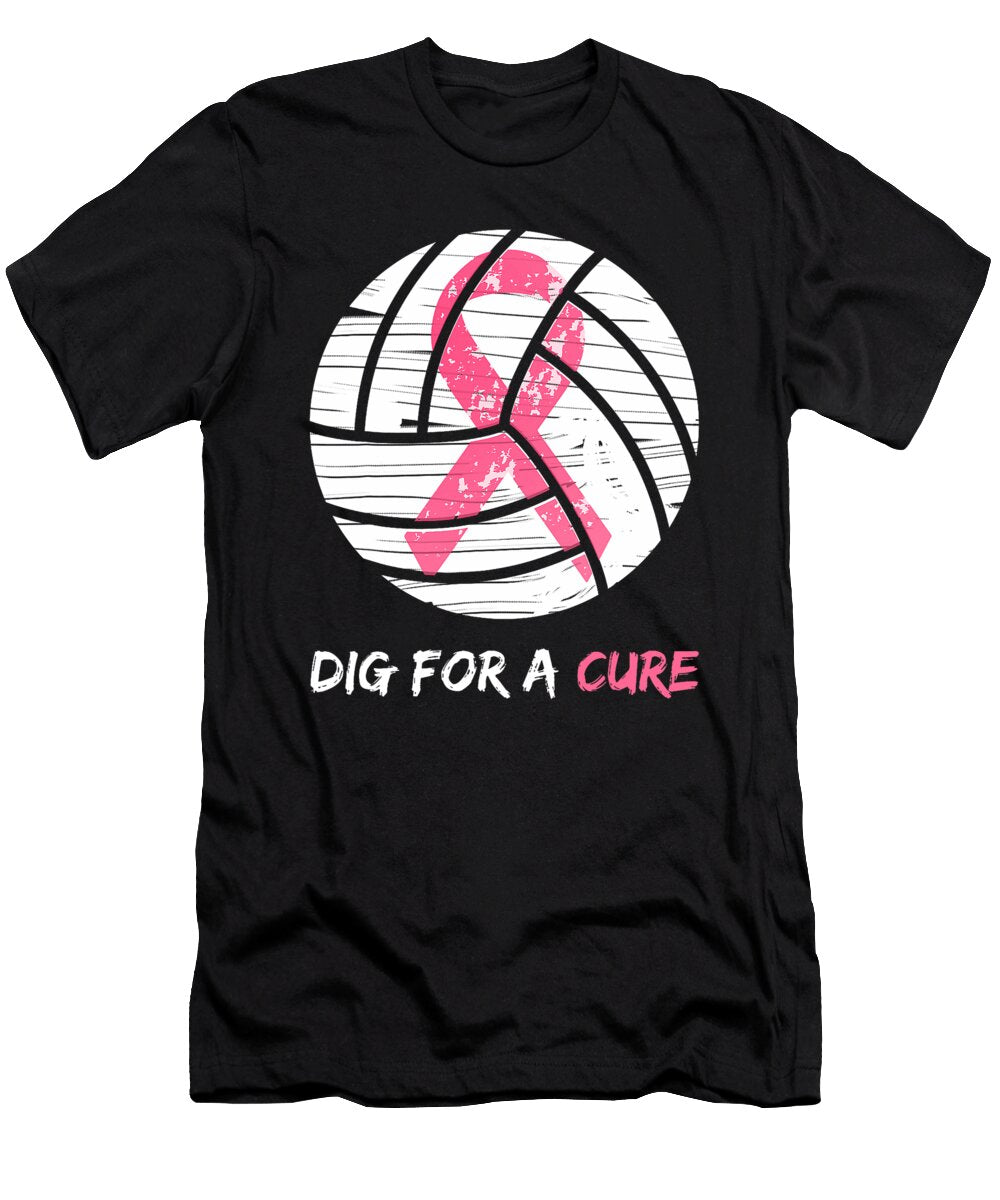 Breast Cancer Awareness Volleyball Ribbon Dig a Natalie Lidford T-Shirt