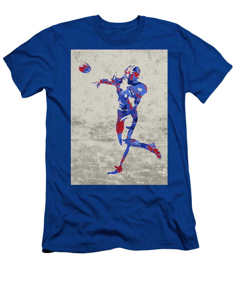 Buffalo Bills Quarterback Football Player Paint Splatters Abstract Portrait Design Turnpike T-Shirt