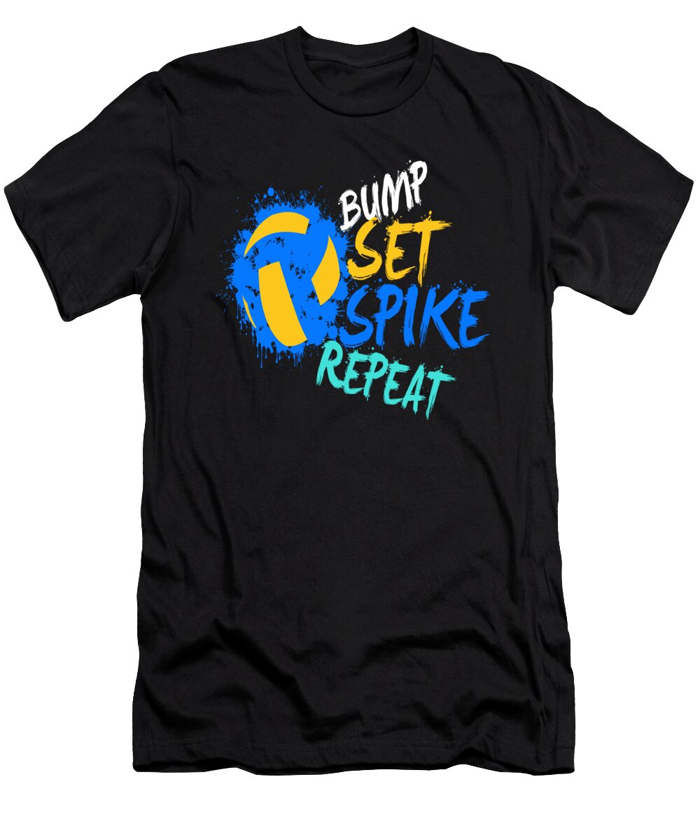 Bump Set Spike Repeat Beach Volleyball Moon T-Shirt