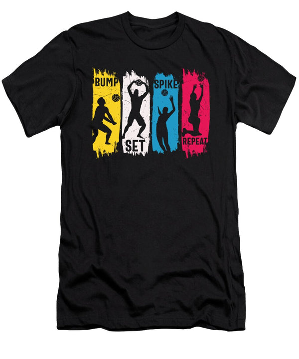 Bump Set Spike Repeat Volleyball Gift Licensed Art T-Shirt