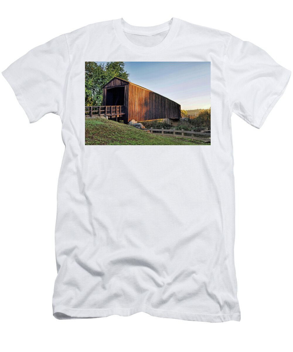 Burfordville Covered Bridge Cricket Hackmann T-Shirt