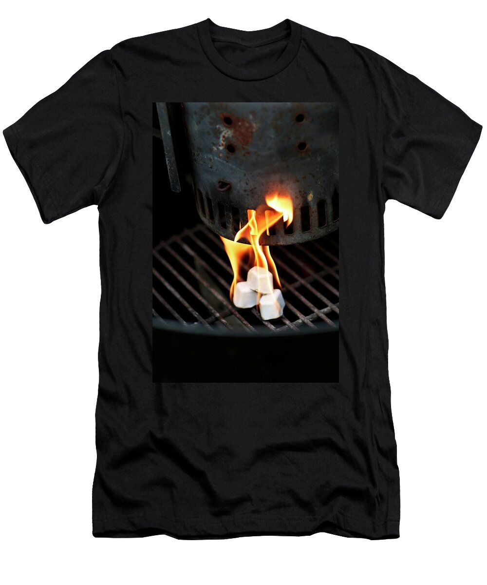 Burning Fire Lighters on a Barbecue Jalag Markus Bassler T-Shirt