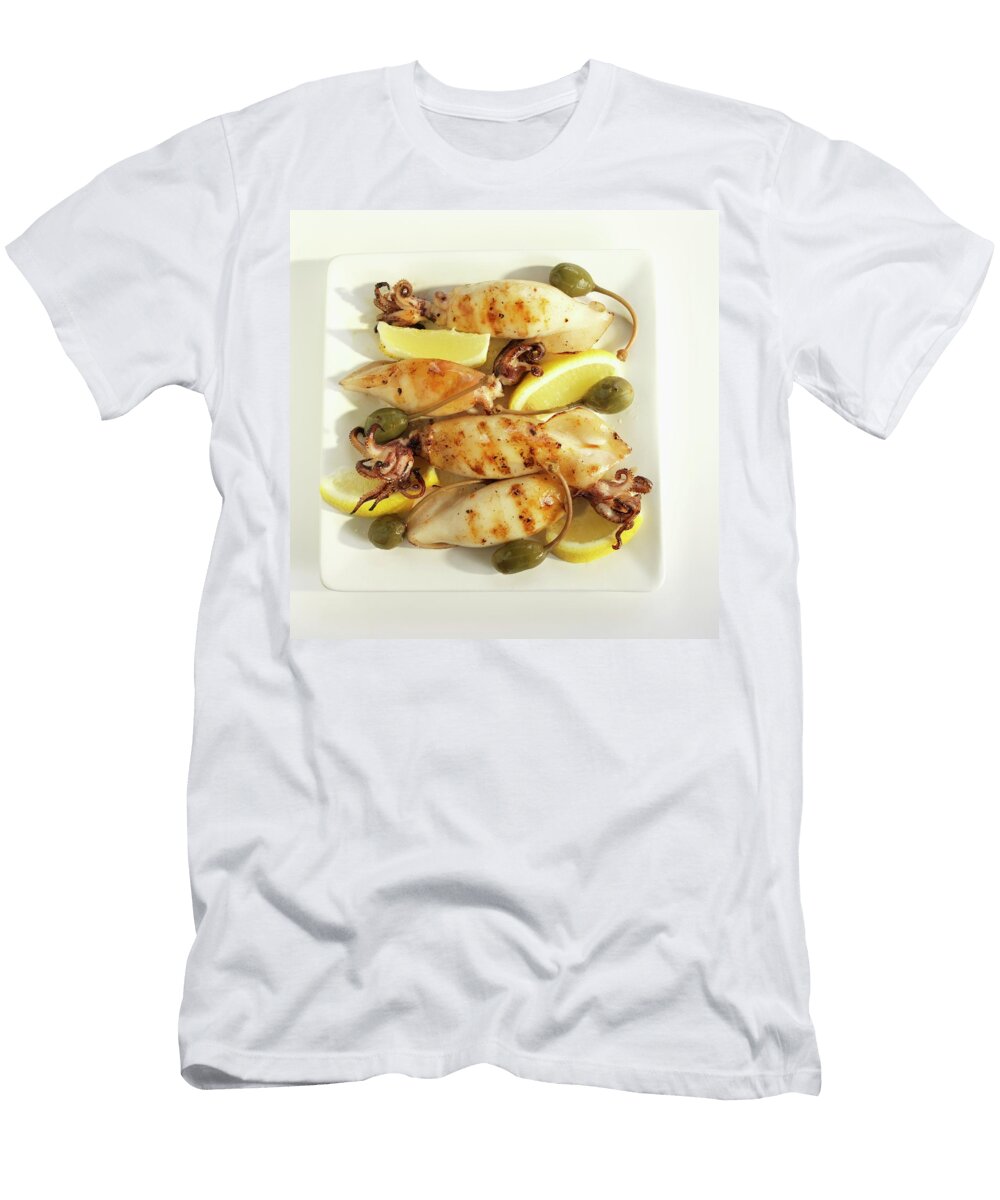 Calamari Grilled with Lemons and Capers Paul Poplis T-Shirt