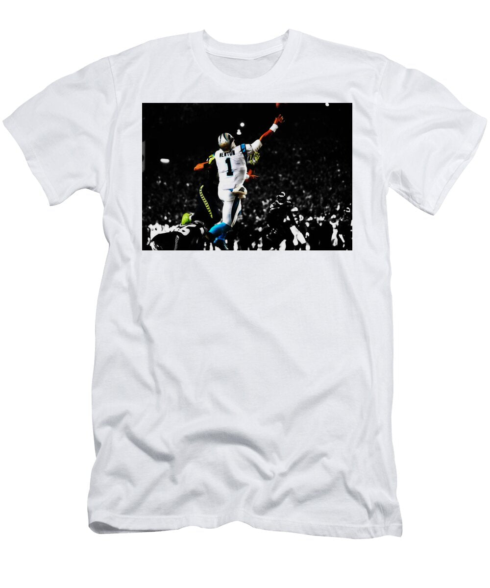 Cam Newton Taking Contact Brian Reaves T-Shirt