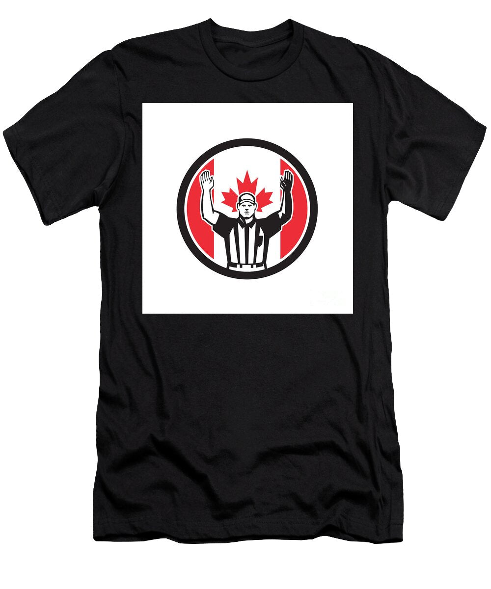 Canadian Football Referee Canada Flag Icon Aloysius Patrimonio T-Shirt