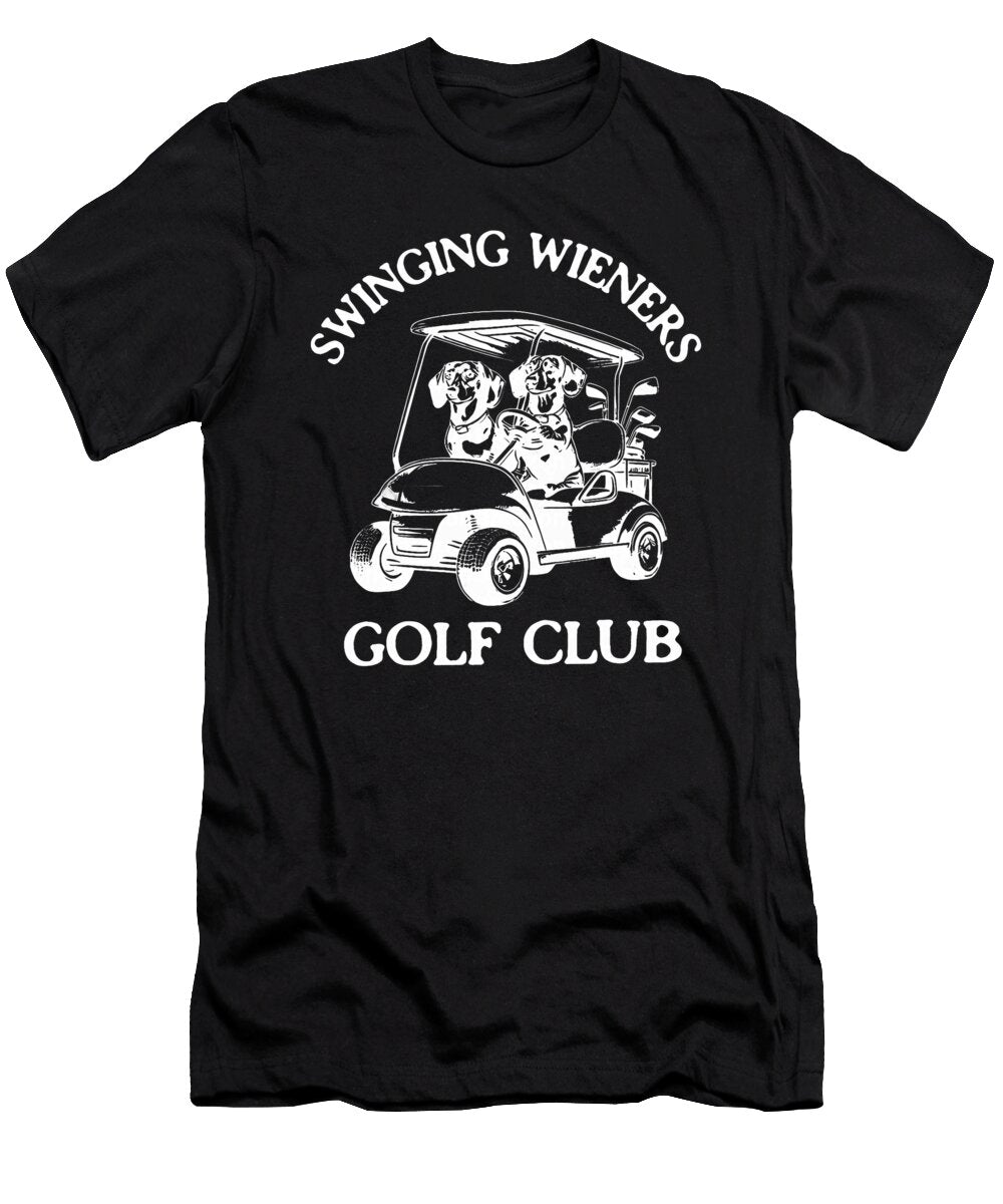 Cheerful Dachshunds in Golf Cart Studi Alex T-Shirt