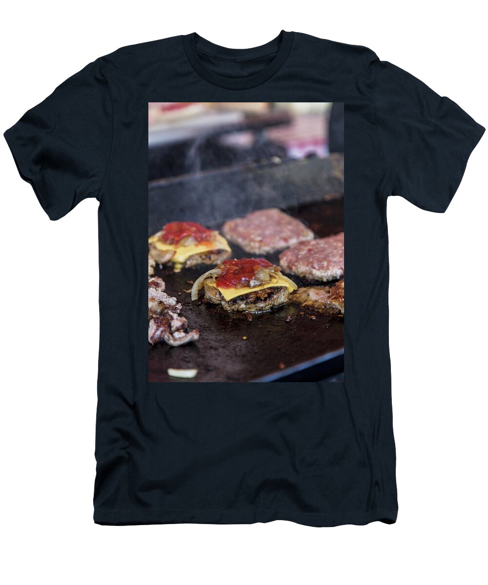 Cheeseburgers with Ketchup on a Gastro Grill Adel Bekefi T-Shirt