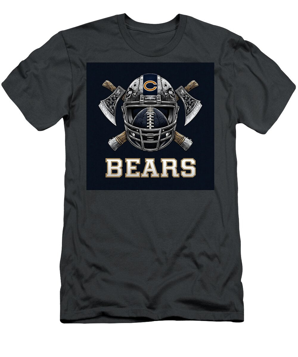 Chicago Bears Helmet with Axes Kevin Walker and Pixel Reverie T-Shirt