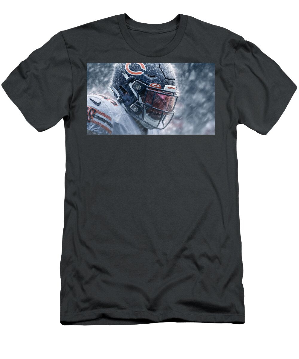 Chicago Bears Player in Snowstorm Kevin Walker and Pixel Reverie T-Shirt