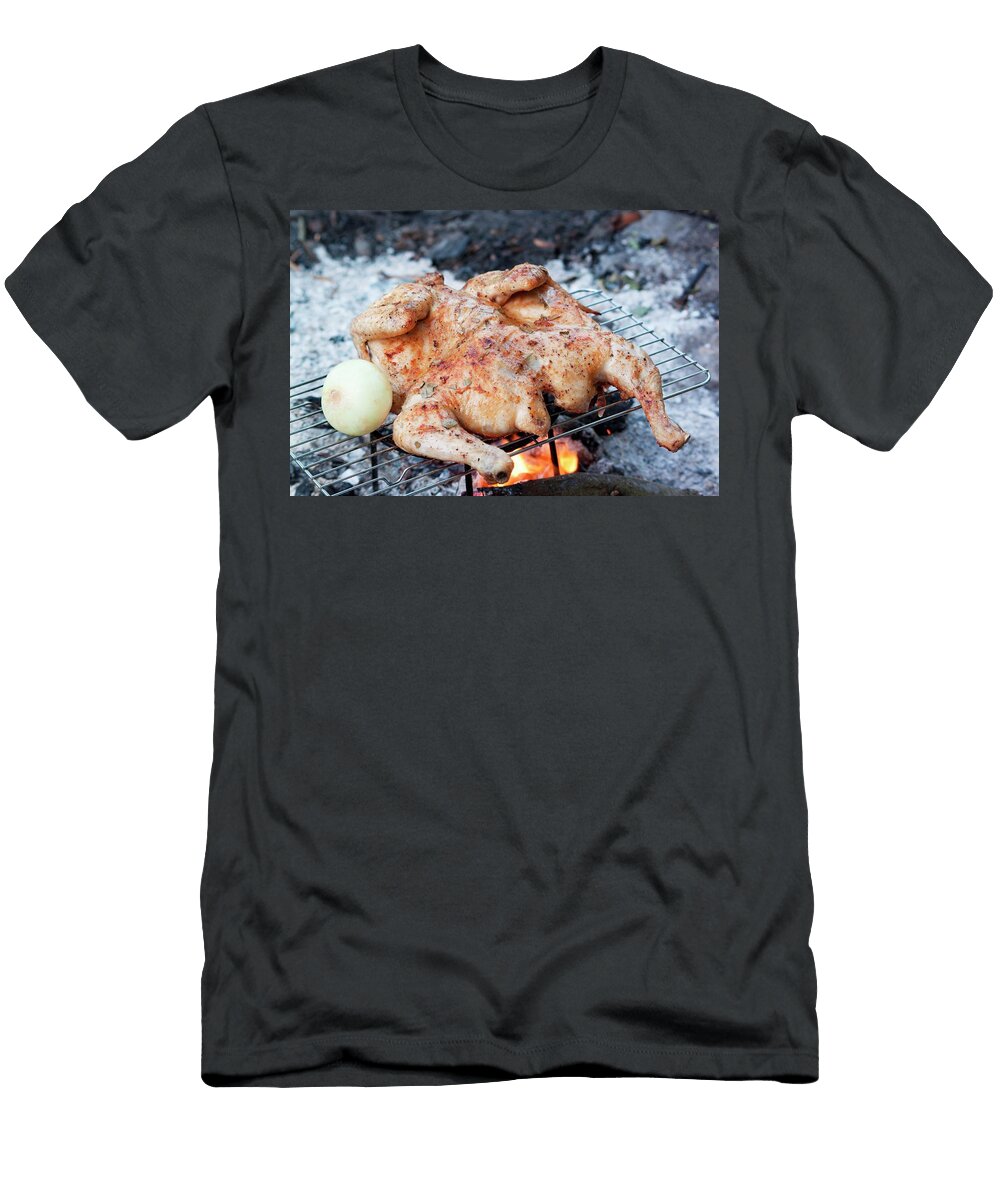 Chicken Cooking Over a Camp Fire Wawrzyniakasia T-Shirt