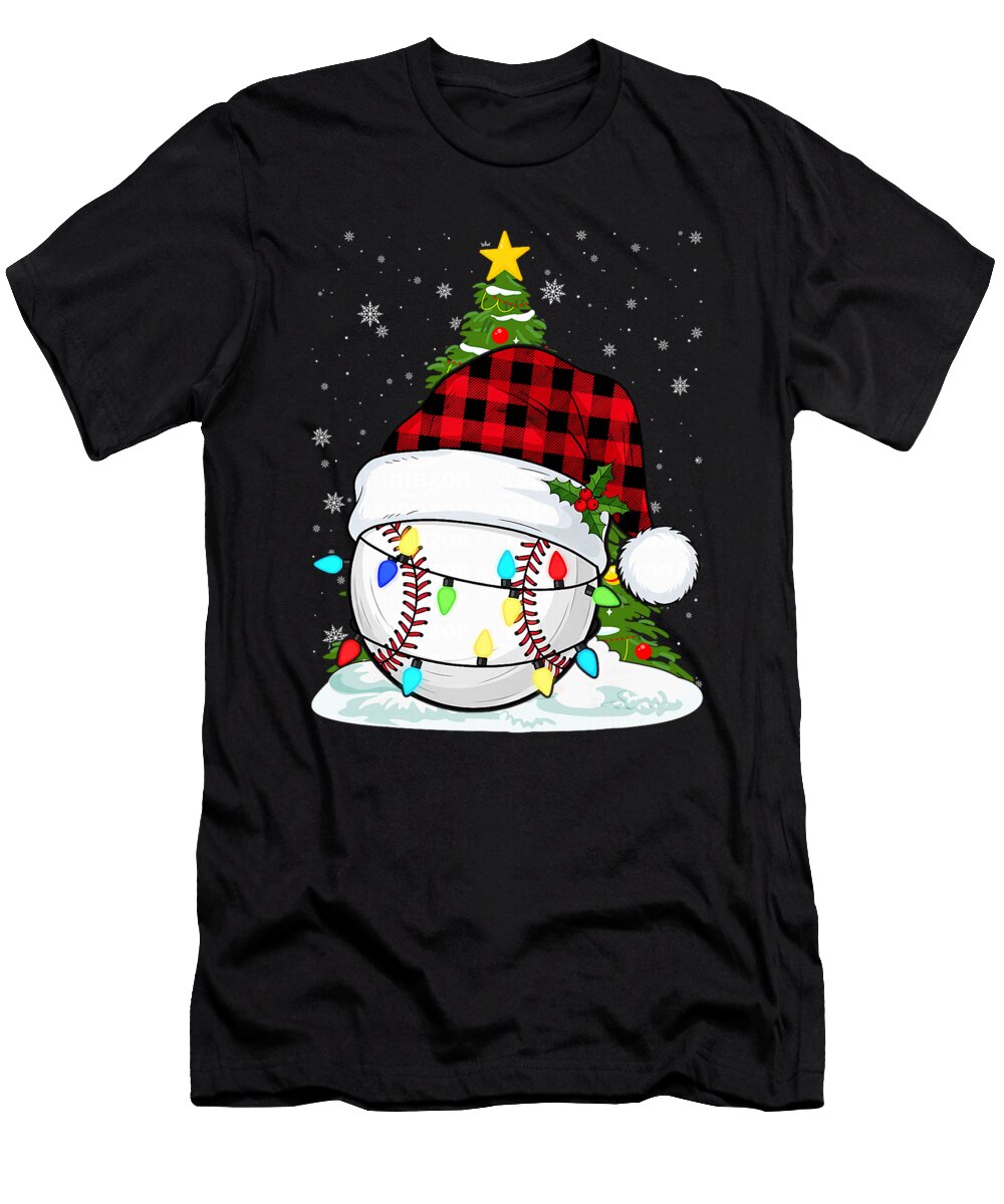 Christmas Baseball Men Player Pitcher Sophie Eleanor T-Shirt