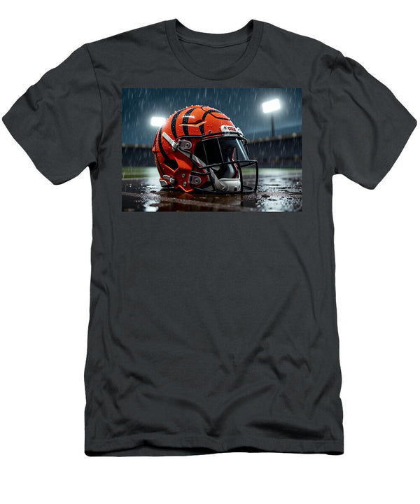 Cincinnati Bengals Helmet Under Stadium Lights Kevin Walker and Pixel Reverie T-Shirt