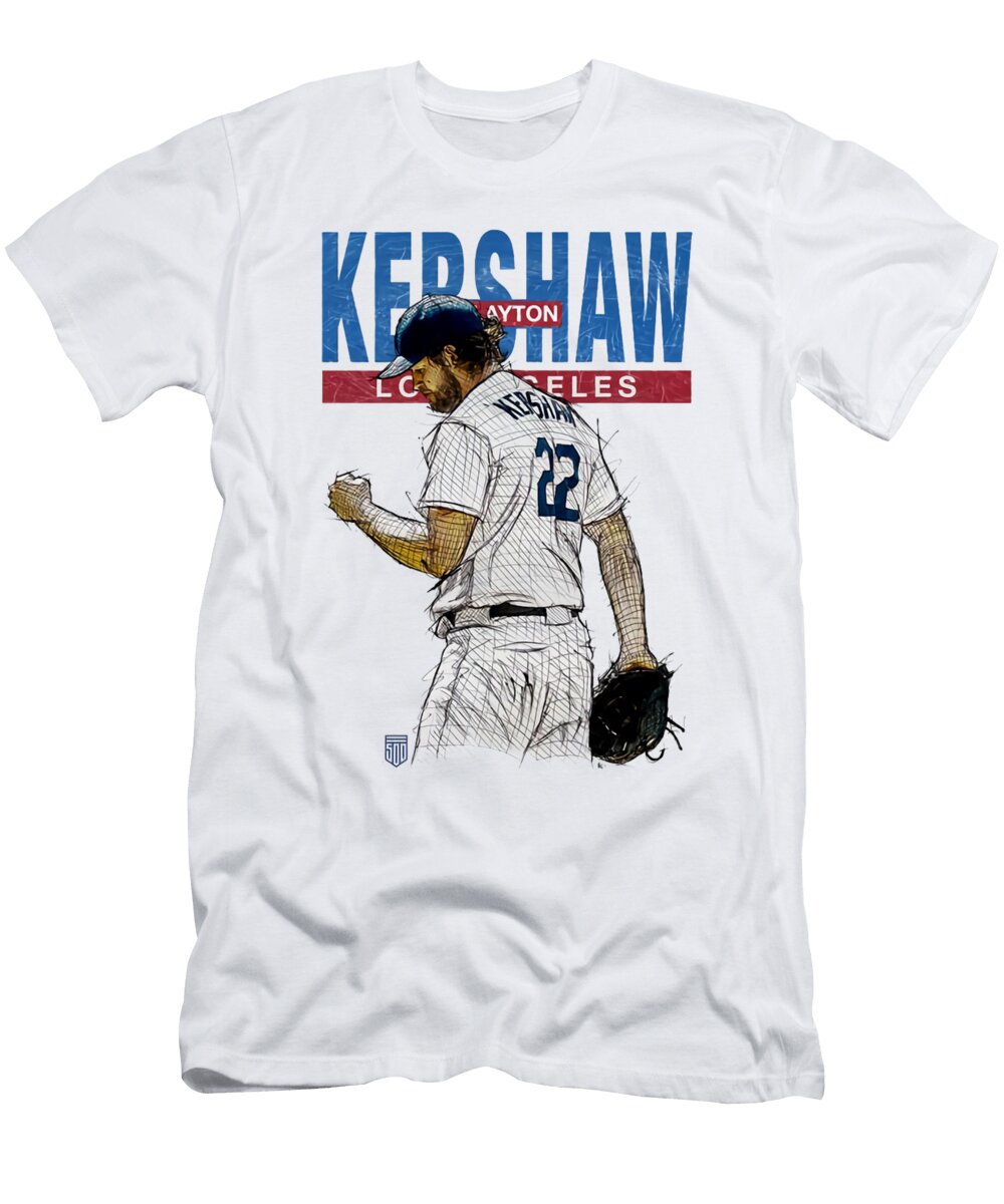 Clayton Kershaw Sketch Kelvin Kent T-Shirt