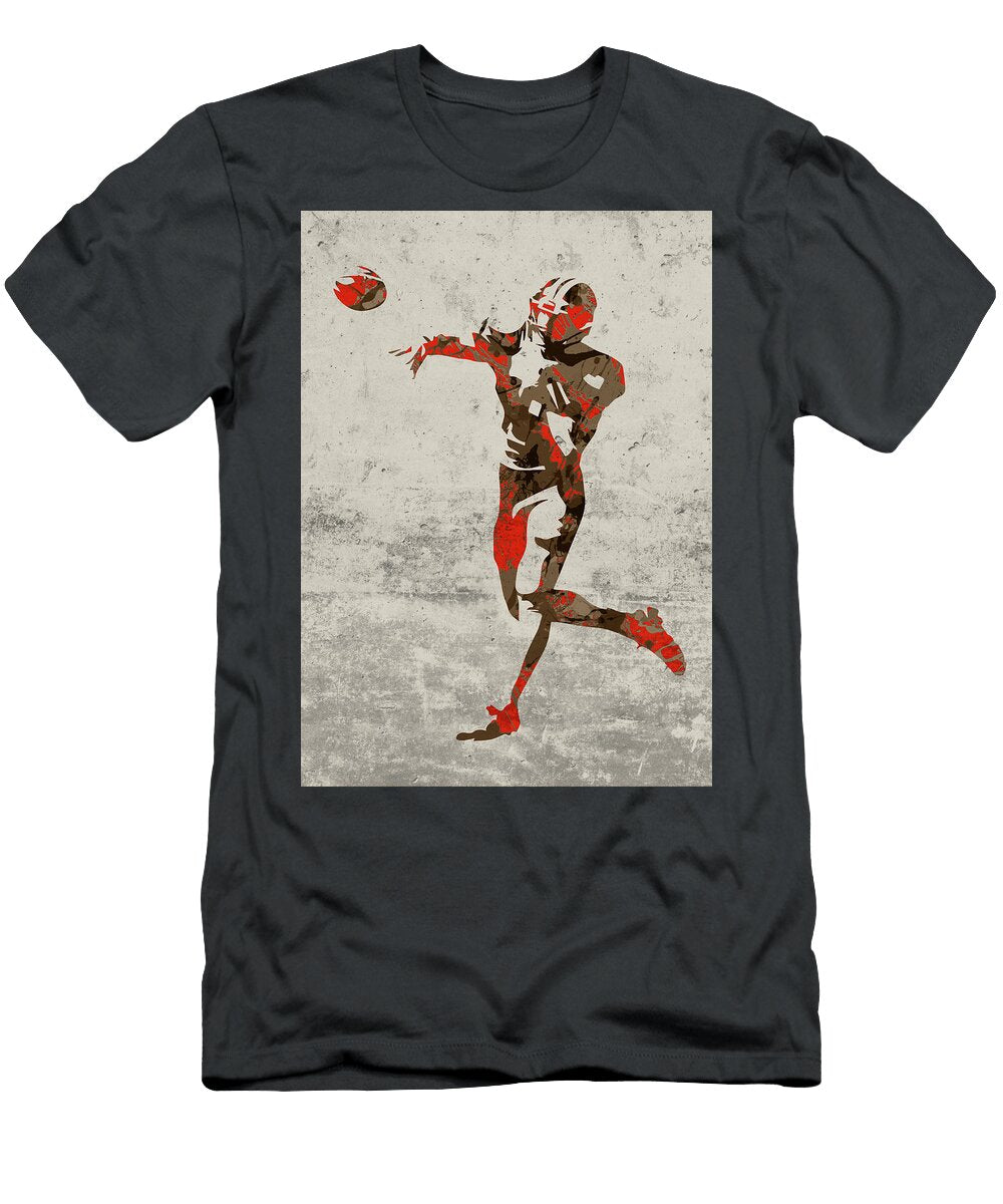 Cleveland Browns Quarterback Football Player Paint Splatters Abstract Portrait Design Turnpike T-Shirt