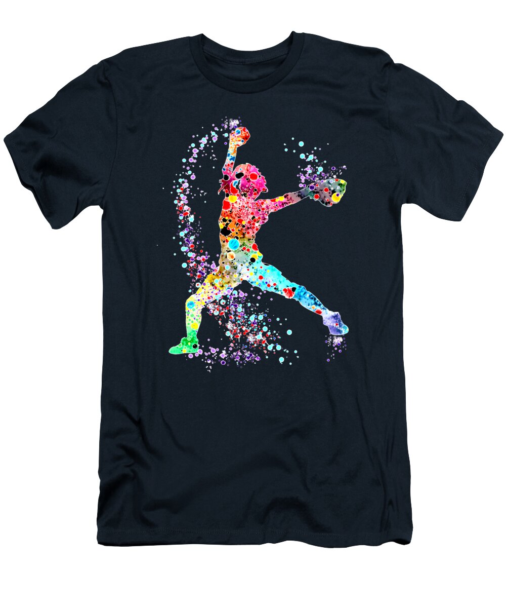 Colorful Baseball Pitcher Silhouette Kenvin Tran T-Shirt