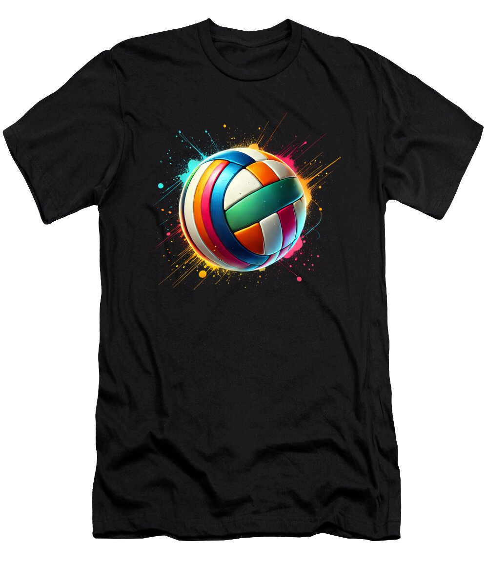 Colorful Volleyball Ball Volleyball Player Lover Job T-Shirt