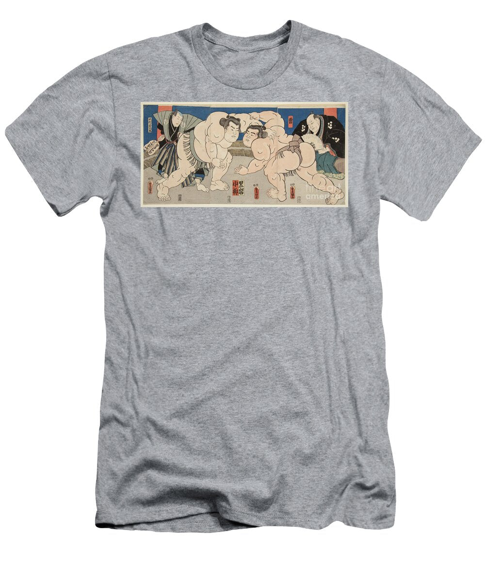 Combat of the Wrestlers of Sumo Koyanagi and Kuroiwa Utagawa Kunisada Print 1786 1865 1850 Utagawa Kunisada T-Shirt