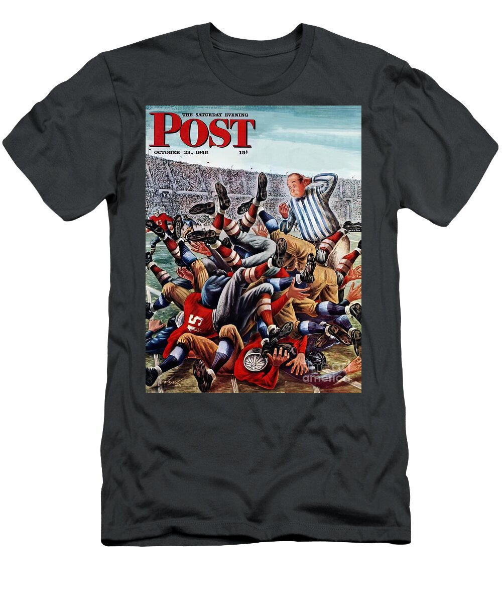 Constantin Alajalov Football Pile Up Saturday Evening Post Cover October 23 1948 Art Vibe T-Shirt