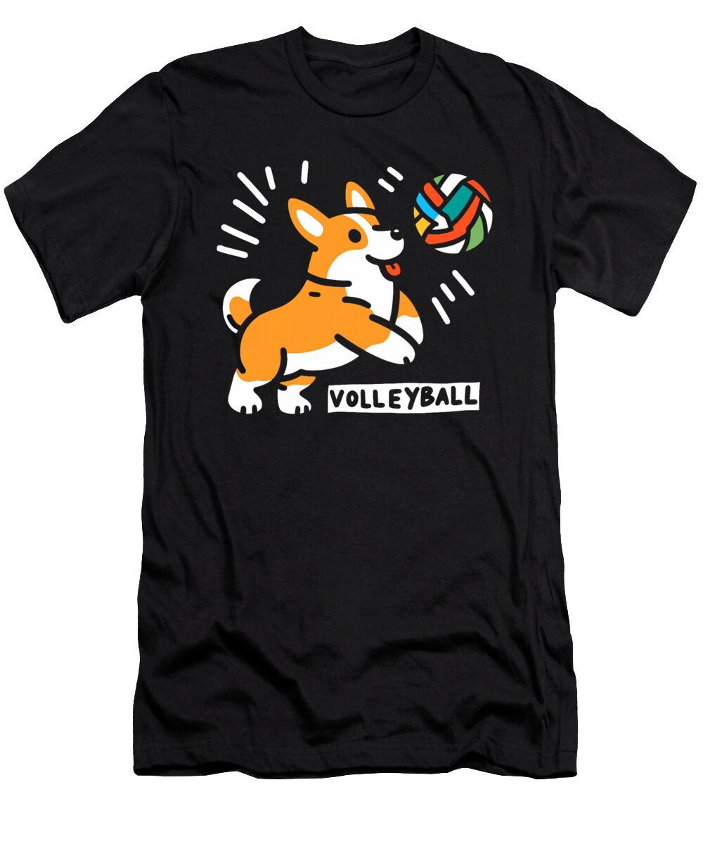 Corgi Playing Volleyball Funny Dog Lover Sophie Eleanor T-Shirt