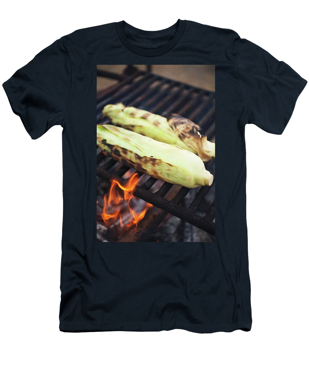 Corn on the Cob in the Husk on the Grill Jennifer Martine T-Shirt