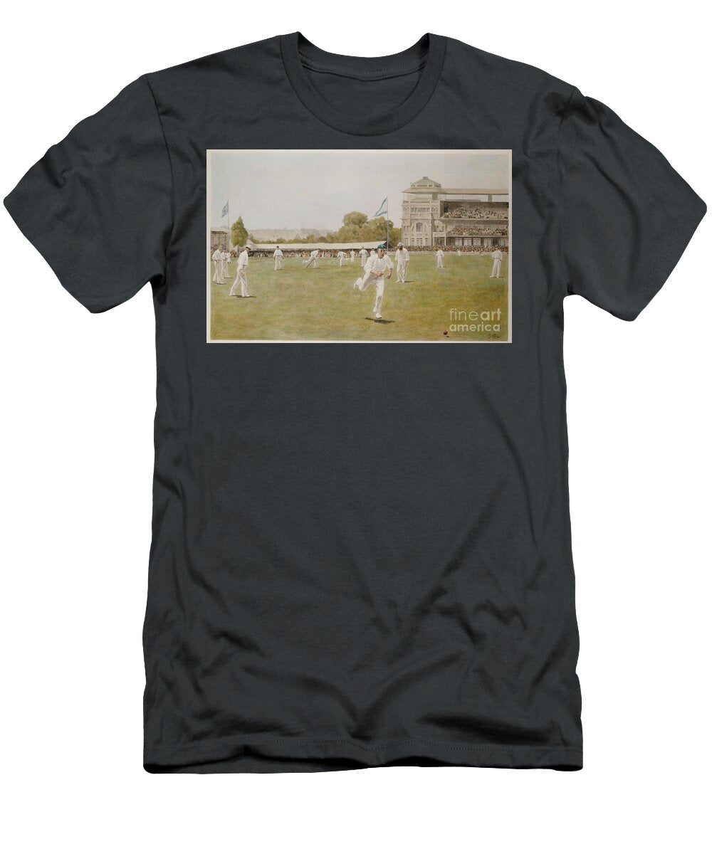 Cricket At Lords 1896 Coloured Photogravure William Barnes Wollen T-Shirt