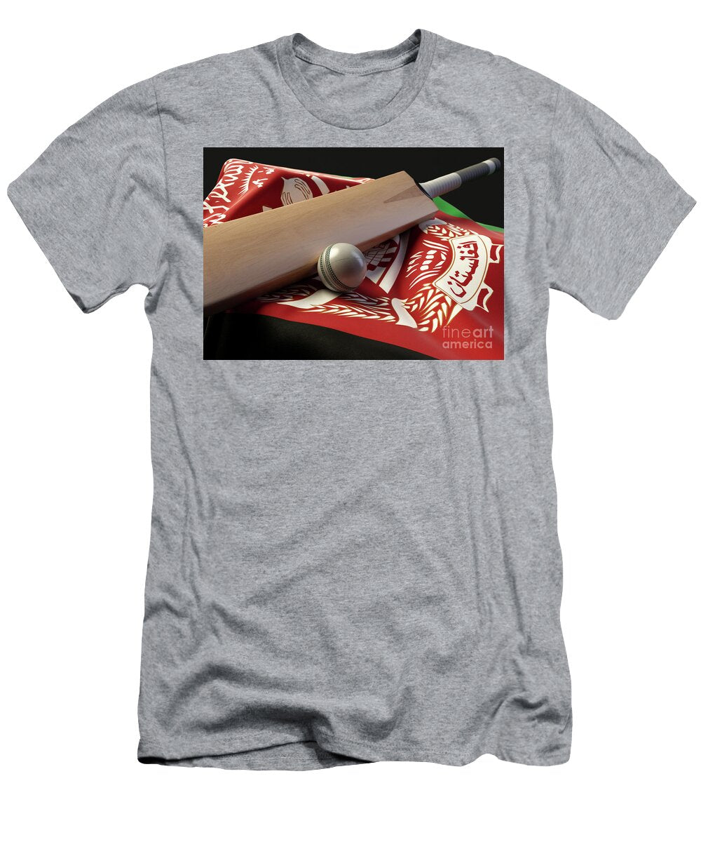 Cricket Ball Bat and Afghanistan Flag Allan Swart T-Shirt