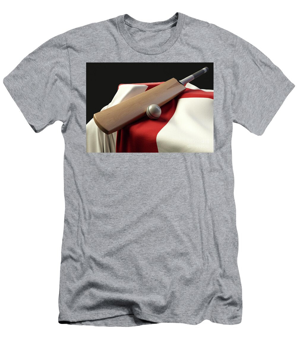Cricket Ball Bat and England Flag Allan Swart T-Shirt