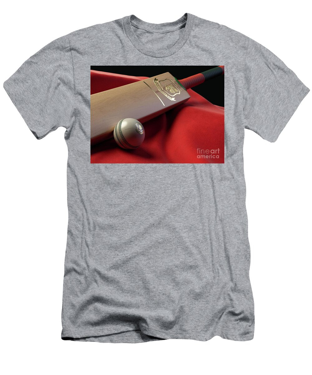 Cricket Ball Bat and Fabric Allan Swart T-Shirt