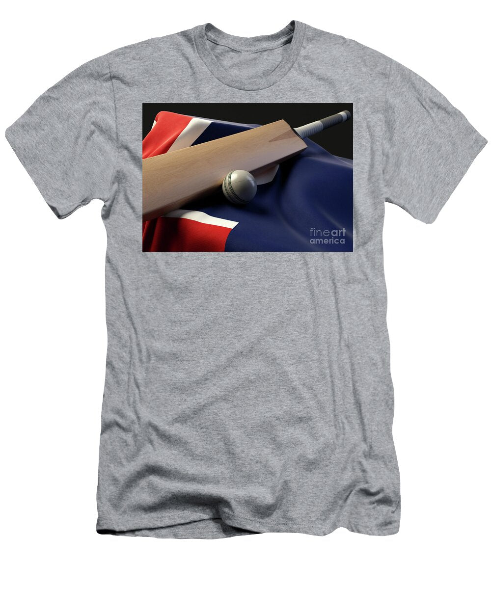 Cricket Ball Bat and New Zealand Flag Allan Swart T-Shirt