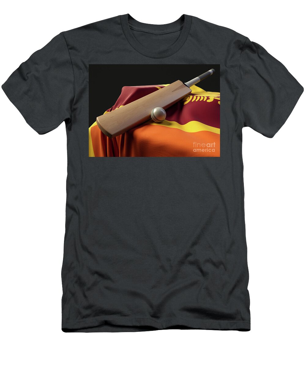 Cricket Ball Bat and Sri Lanka Flag Allan Swart T-Shirt