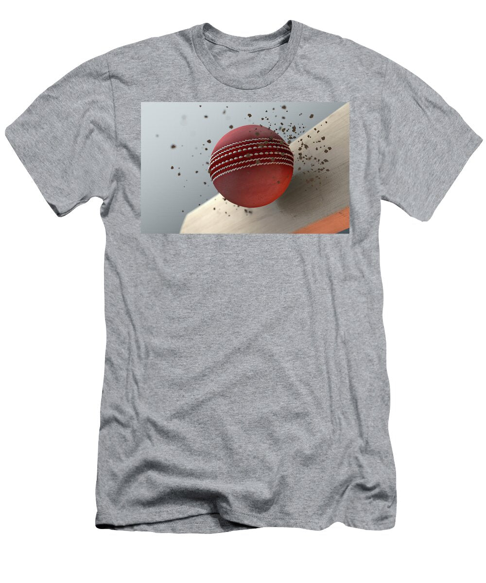 Cricket Ball Striking Bat in Slow Motion Allan Swart T-Shirt