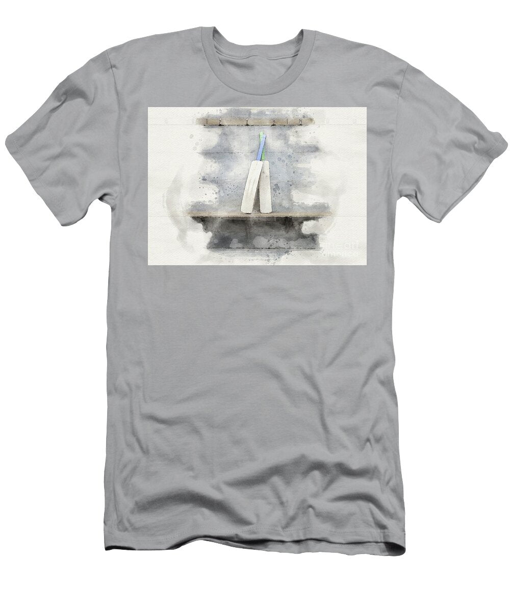 Cricket Bat in Change Room Watercolor Allan Swart T-Shirt