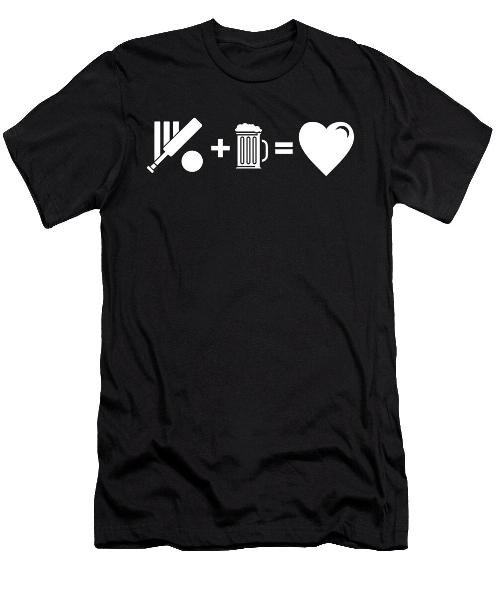 Cricket Beer Mug of Beer Is Love Athlete Gift Idea Haselshirt T-Shirt