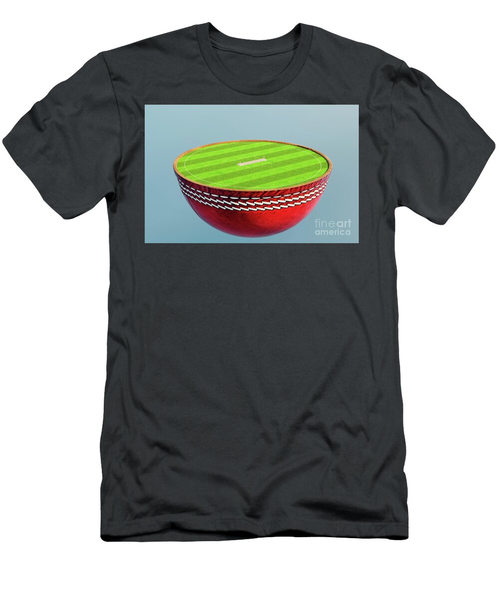 Cricket Half Ball Stadium Concept Allan Swart T-Shirt