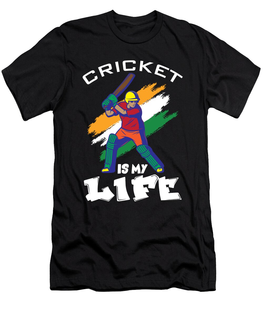 Cricket Is My Life Cricketer Moon T-Shirt