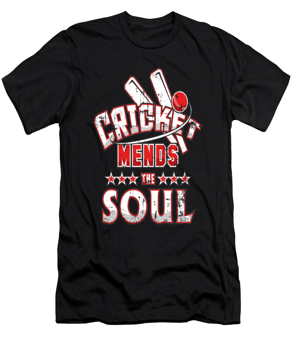 Cricket Mends the Soul Cricket Player Gift Idea Kanig Designs T-Shirt