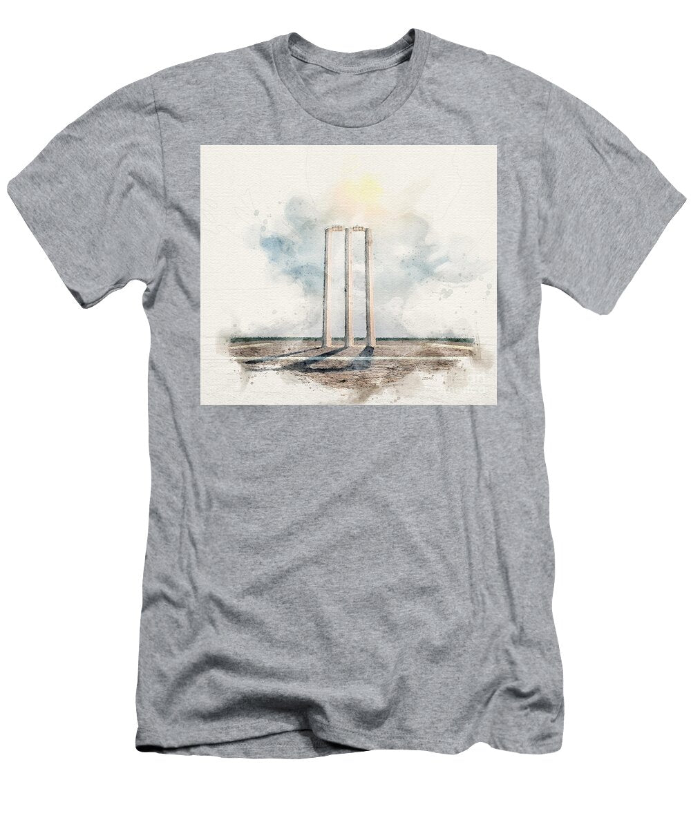 Cricket Pitch and Wickets Watercolor Allan Swart T-Shirt