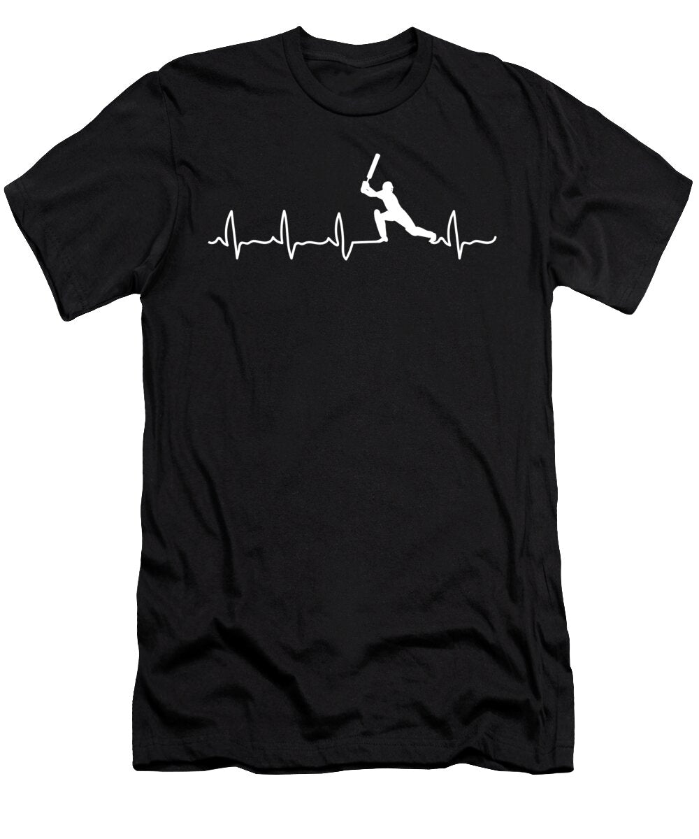 Cricket Player Cricket Heartbeat Cricket Player Gift Jmg Designs T-Shirt