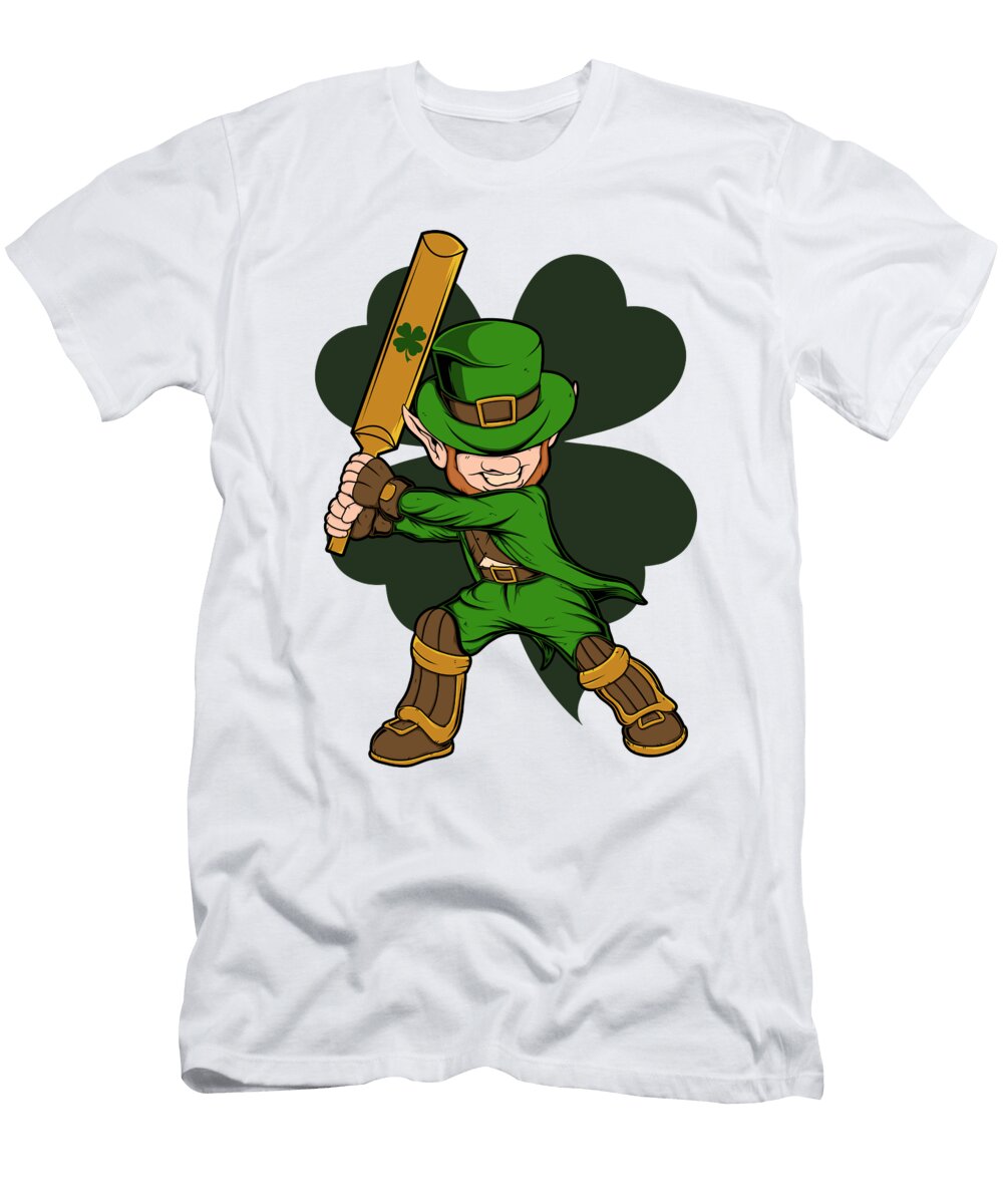 Cricket Player Leprechaun St Patricks Day Cricket Kevin Garbes T-Shirt
