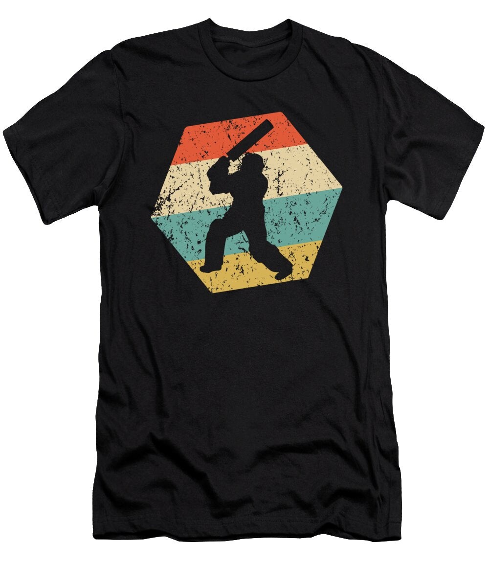 Cricket Retro Distressed Hexagon Cricket Player Kevin Garbes T-Shirt