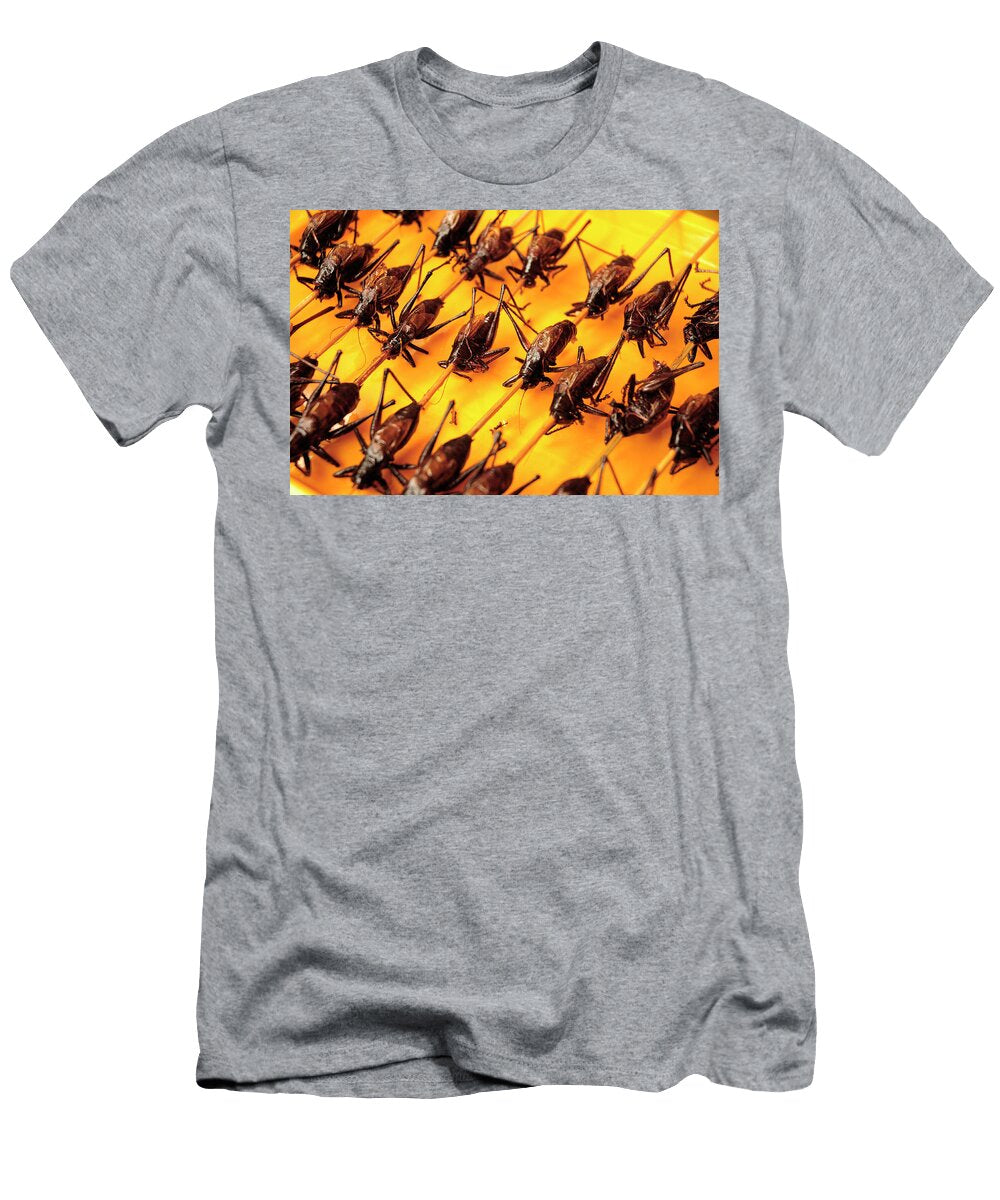 Crickets on Skewers Open Air Food Market in Central Enrique Lopez Tapia Natureplcom T-Shirt