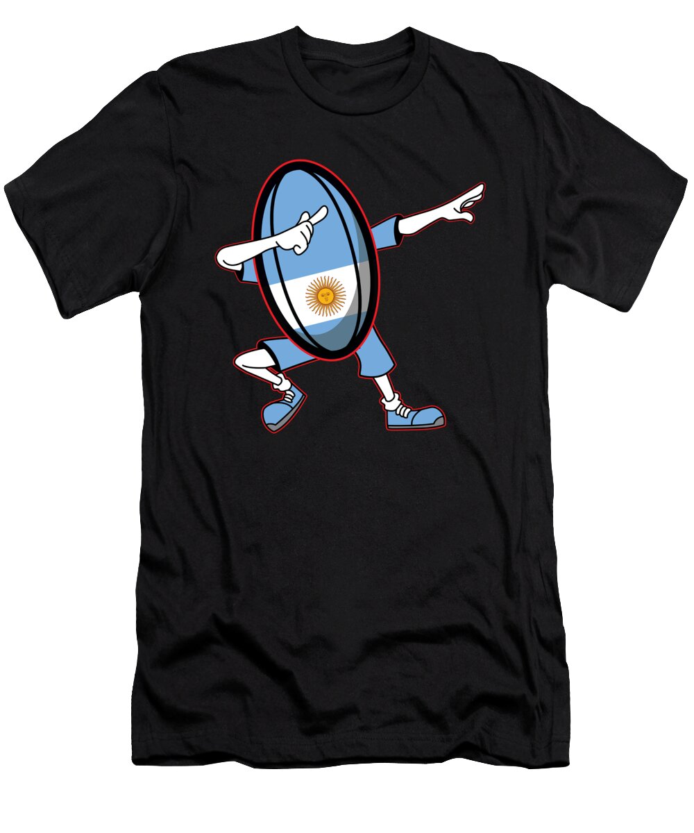 Dabbing Argentina Rugby Ball 2019 Fans Kit for Argentinian Supporters Players Coaches and Rugger Football Lovers Martin Hicks T-Shirt