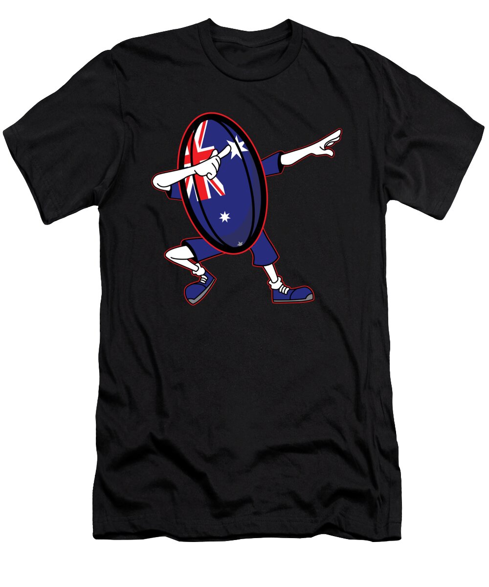 Dabbing Australia Rugby Ball 2019 Fans Kit for Australian Supporters Players Coaches and Rugger Football Lovers Martin Hicks T-Shirt