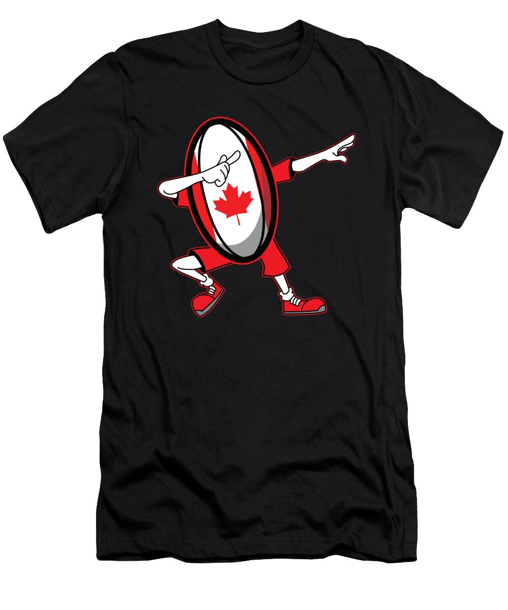 Dabbing Canada Rugby Ball 2019 Fans Kit for Canadian Supporters Players Coaches and Rugger Football Lovers Martin Hicks T-Shirt