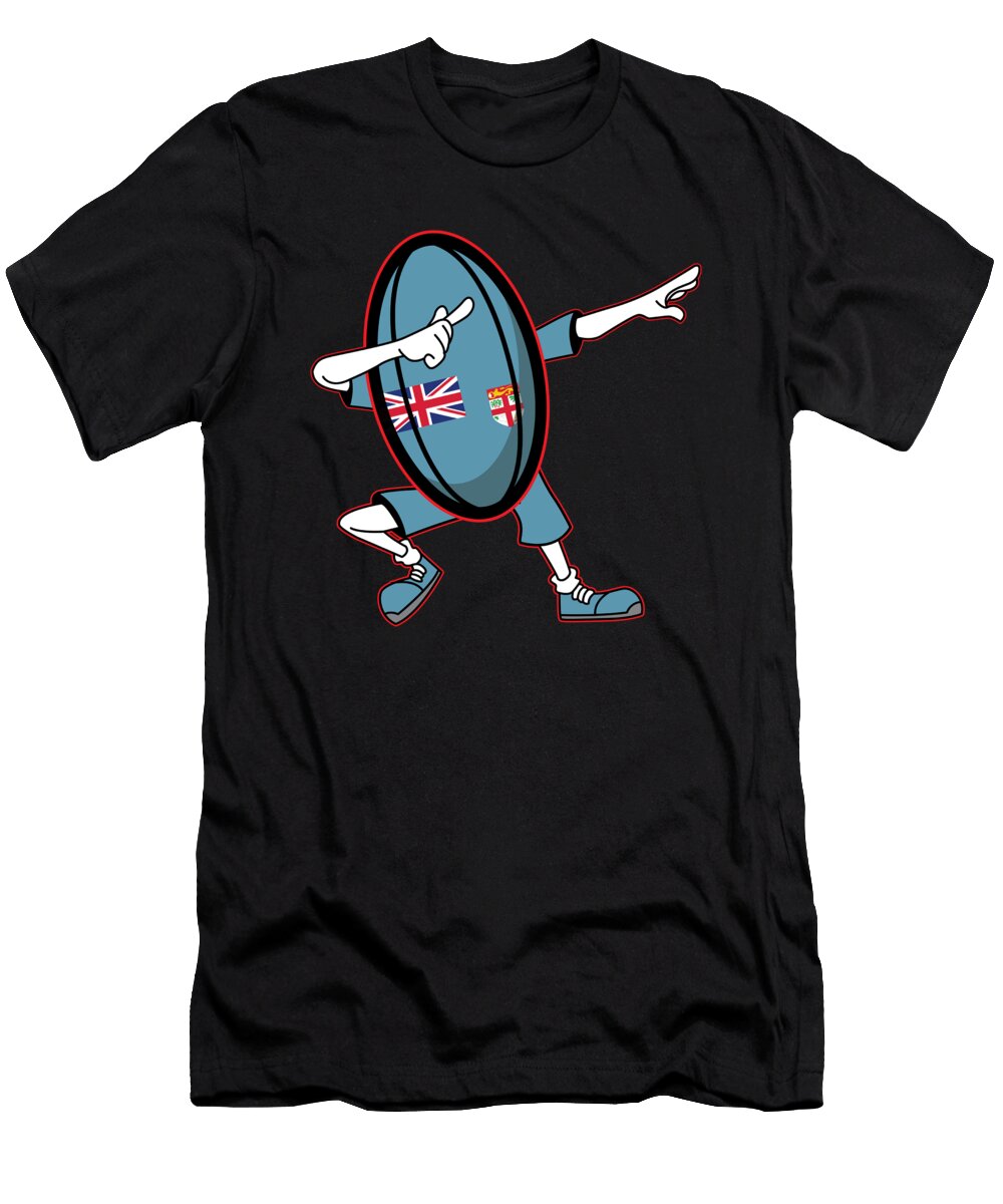 Dabbing Fiji Rugby Ball 2019 Fans Kit for Fijian Supporters Players Coaches and Rugger Football Lovers Martin Hicks T-Shirt