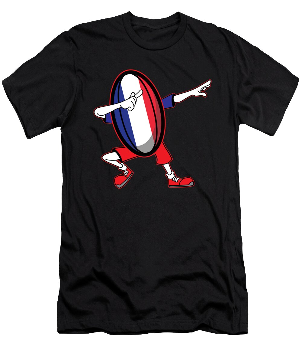 Dabbing France Rugby Ball 2019 Fans Kit for French Supporters Players Coaches and Rugger Football Lovers Martin Hicks T-Shirt
