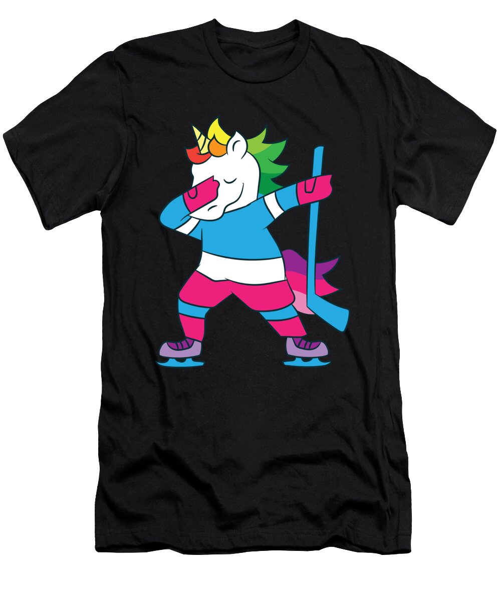 Dabbing Hockey Unicorn Ice Hockey Girls Unicorn Eq Designs T-Shirt