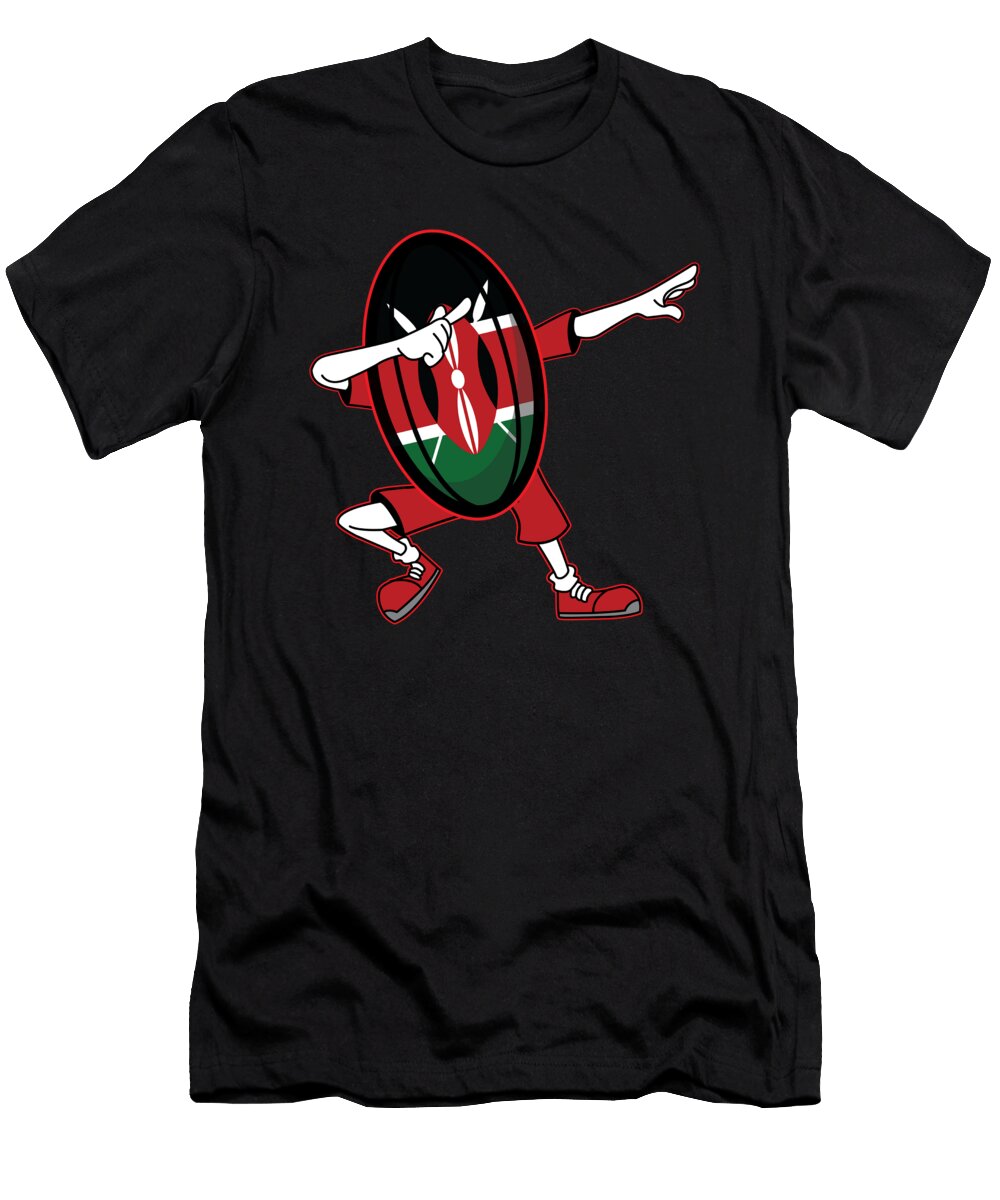 Dabbing Kenya Rugby Ball 2019 Fans Kit for Kenyan Supporters Players Coaches and Rugger Football Lovers Martin Hicks T-Shirt
