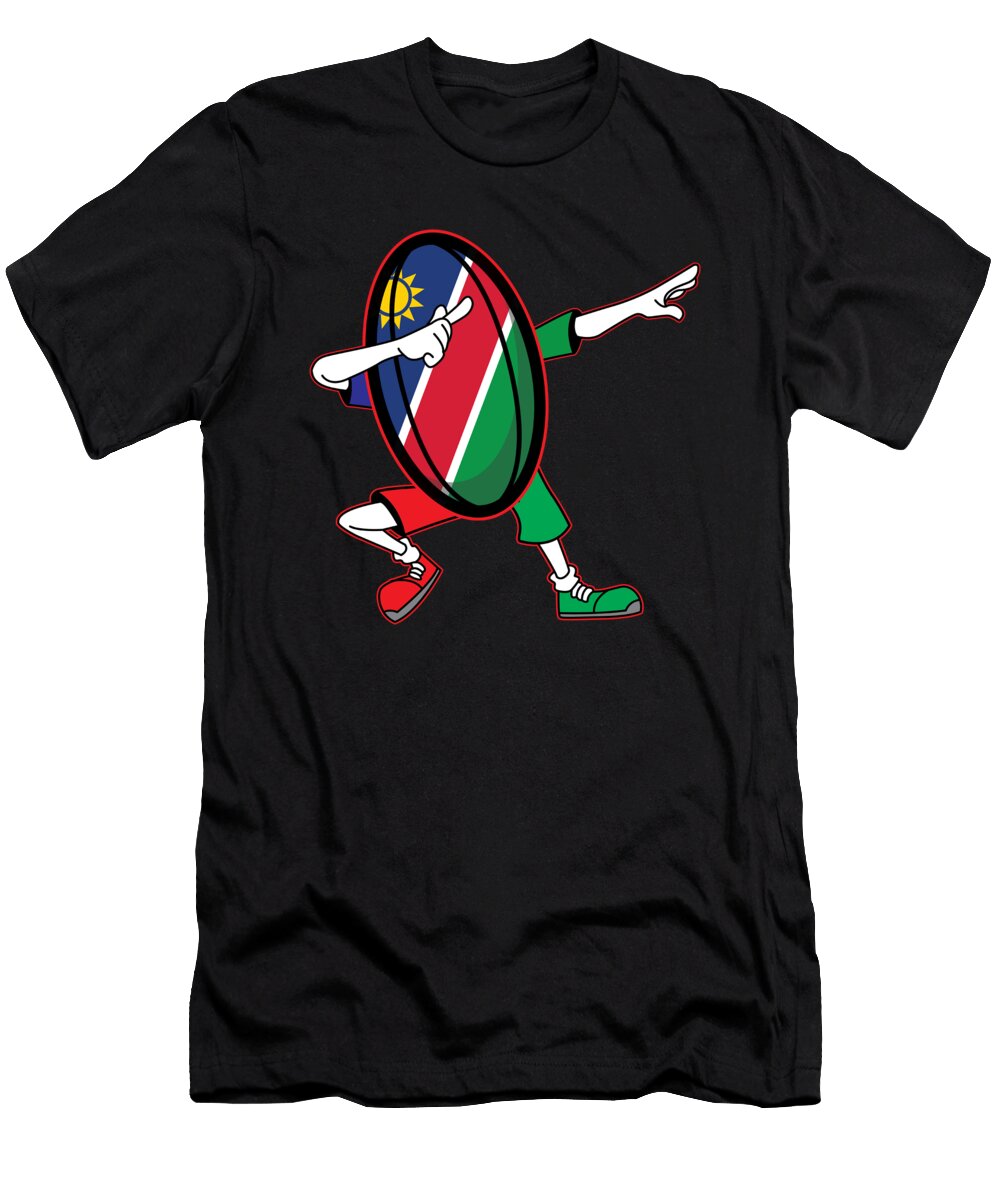 Dabbing Namibia Rugby Ball 2019 Fans Kit for Namibian Supporters Players Coaches and Rugger Football Lovers Martin Hicks T-Shirt